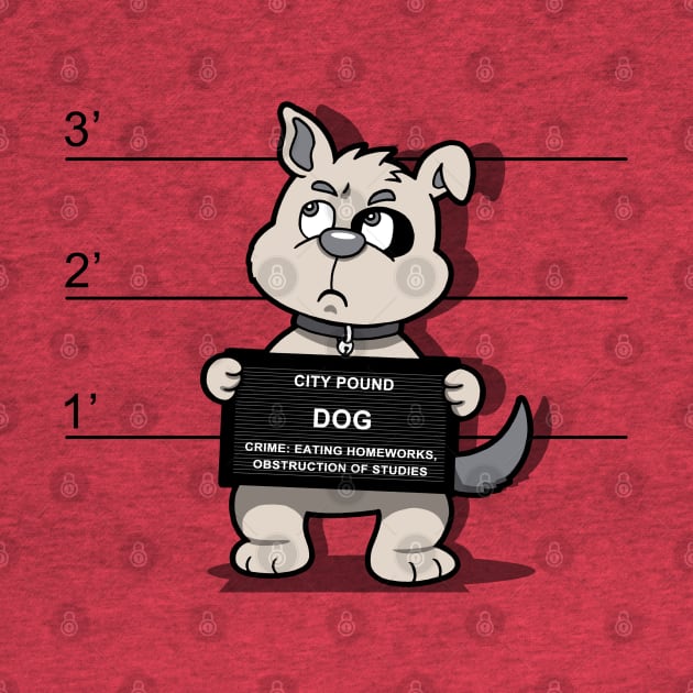 Funny Cute Naughty Dog Mugshot Cartoon for Dog Lovers by BoggsNicolas